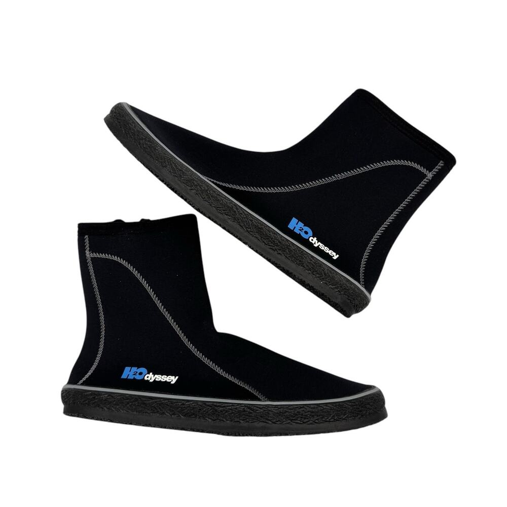 H2Odyssey Black Neoprene Unisex M13 W14 Supra 5mm Zippered Scuba Diving Boots
